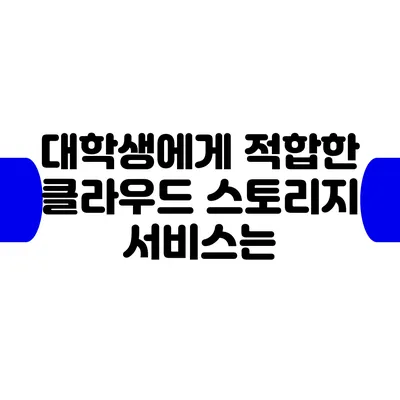 대학생에게 적합한 클라우드 스토리지 서비스는?